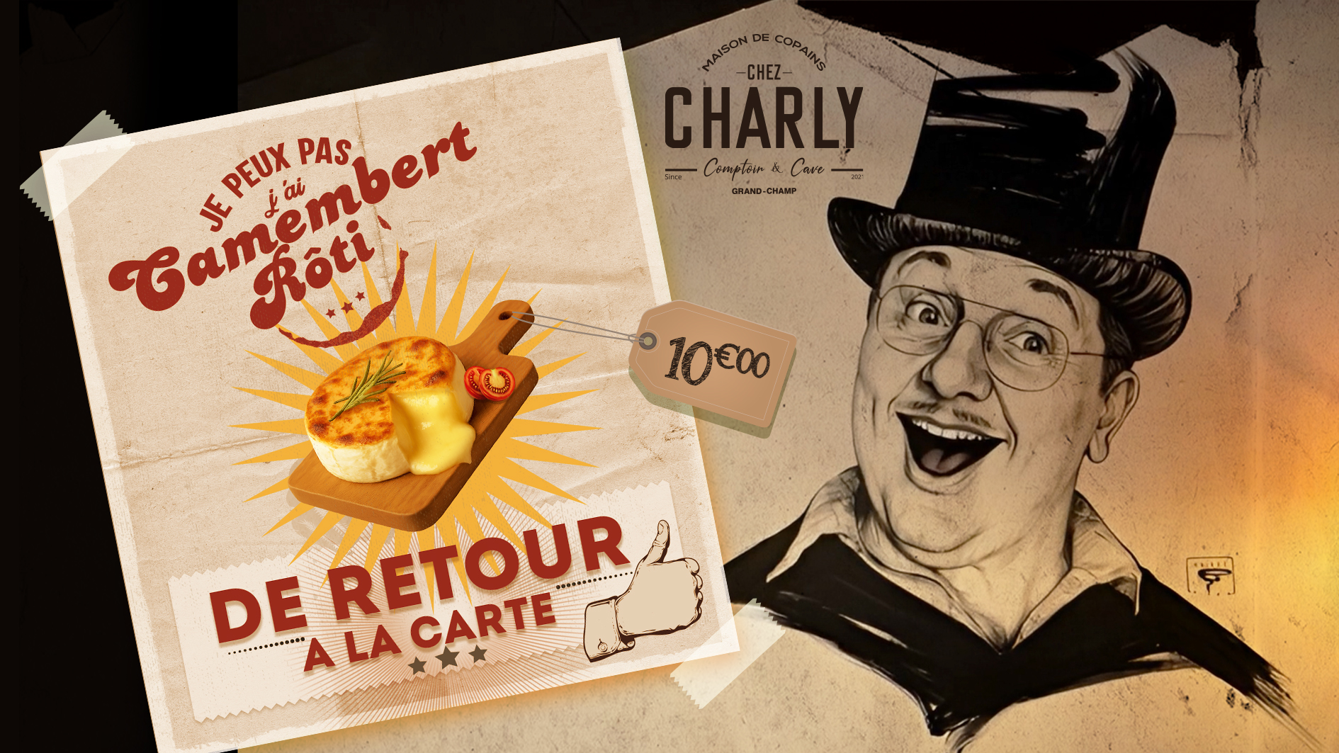 Visuel planche Camembert Rôti Chez Charly Comptoir et Cave