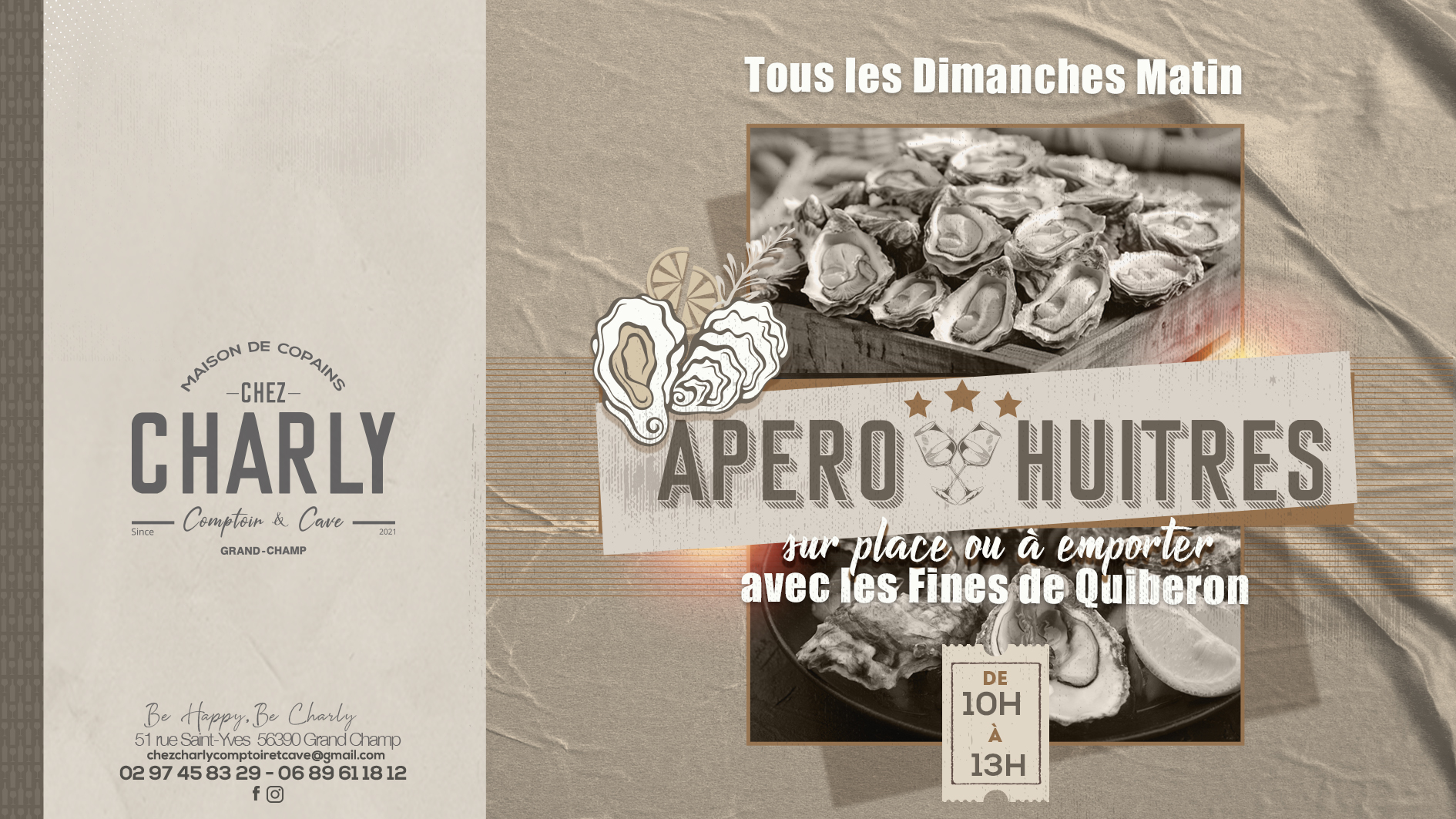 Apero Huitres tous les dimanches matin