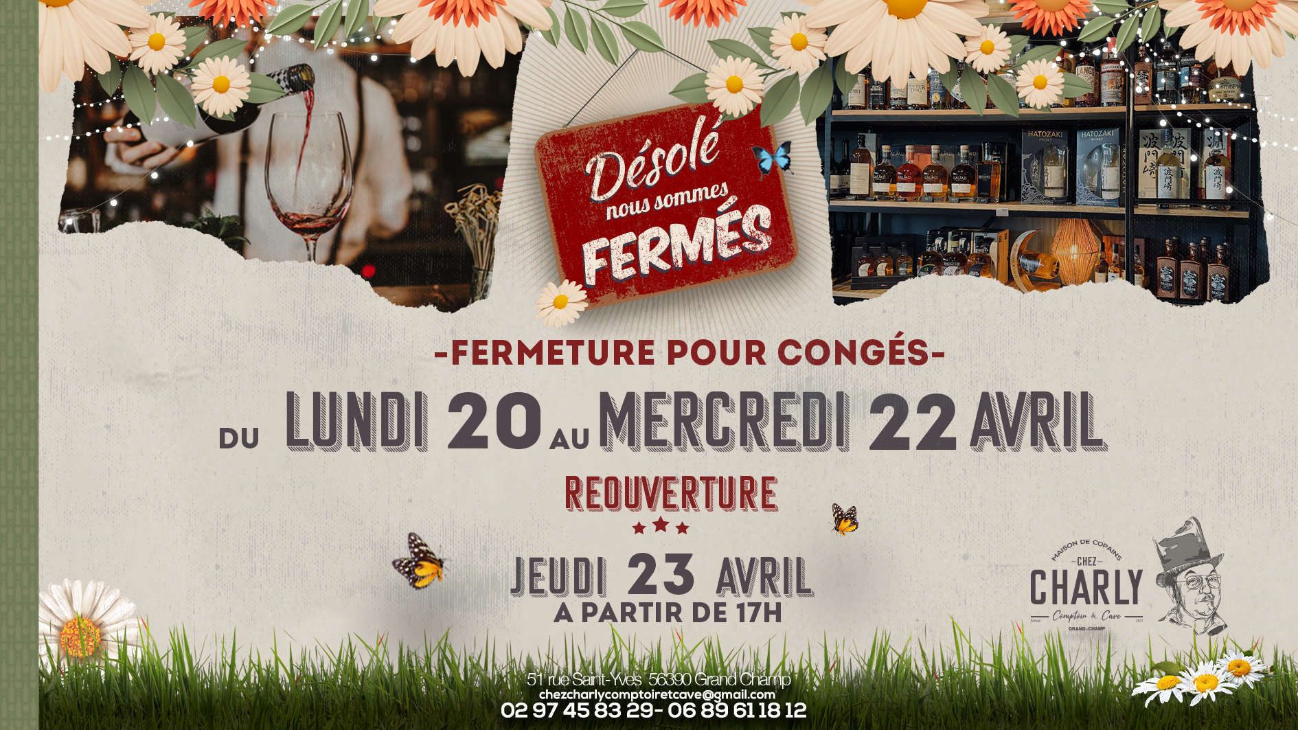 fermeture AVRIL 2026 ecran